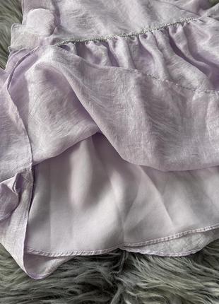 Праздничное платье нежного фиолетового цвета, легкое нарядное платье3 фото