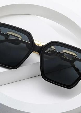 Тренд стильні жіночі чорні великі квадратні сонцезахисні окуляри сонячні очки антиблик6 фото