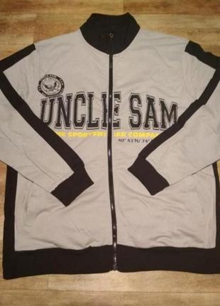 Батал! класный хлопковый  спортивний костюм uncle sam p. 3xl/64-66. замеры есть на фото5 фото