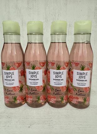 Гель для душу з органічною полуницею simple joys love nature