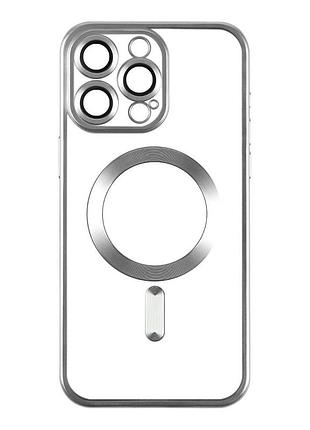 Чехол tpu metallic chrome full camera magsafe iphone 14 silver