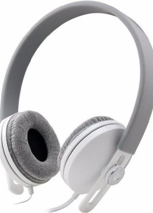 Проводные наушники накладные с микрофоном gorsun gs-7705 gray 103 дб 1.2 m white gray