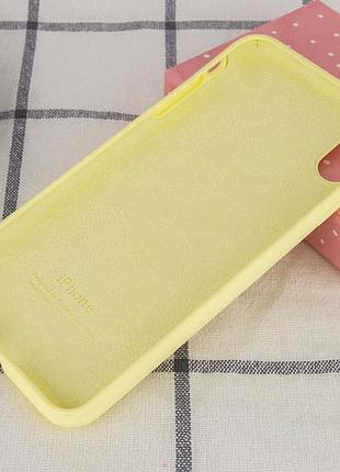 Чохол для iphone xs max silicone case full protective (mellow yellow) 3