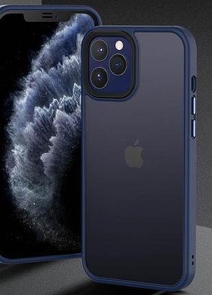 Tpu+pc чохол metal buttons для apple iphone 13 pro max (6.7") синій 3