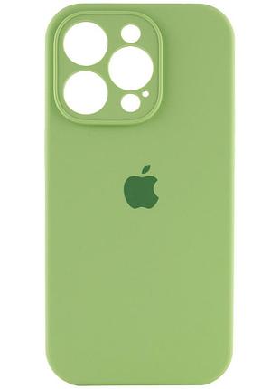 Чехол silicone case full camera protective (aa) для apple iphone 15 pro max (6.7"), мятный / mint