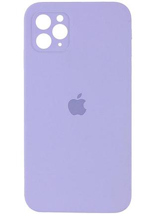 Чохол silicone case square full camera protective (aa)для apple iphone 11 pro max (бузковий / dasheen)