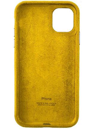 Чохол для iphone 12 / 12 pro alcantara case full (жовтий) 2