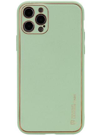 Шкіряний чохол xshield для apple iphone 13 pro (6.1") зелений / pistachio
