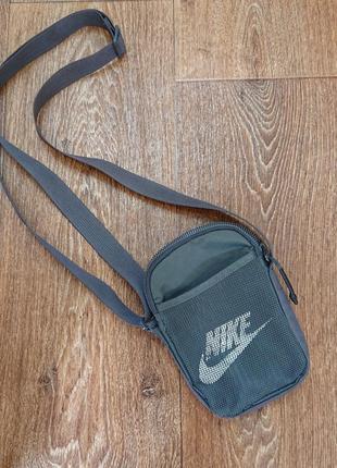 Сумка nike nk heritage s crossbody сіра, оригінал