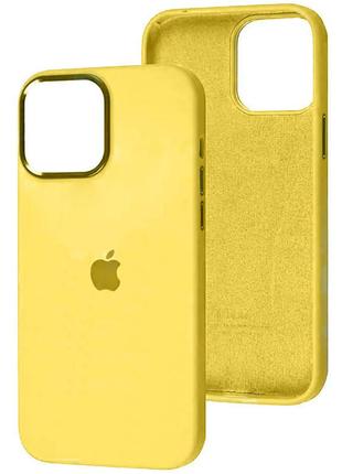 Чехол silicone case metal buttons (aa) для apple iphone 13 pro (6.1"), желтый / sunglow