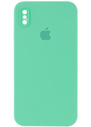 Чохол silicone case square full camera protective (aa) для apple iphone xs max ( зелений / spearmint)