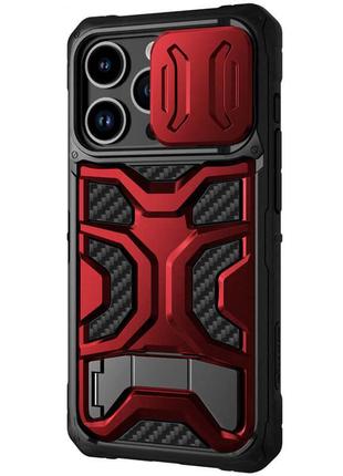 Tpu+pc чехол nillkin camshield adventurer pro (шторка на камеру) для apple iphone 14 pro (6.1"), maga red