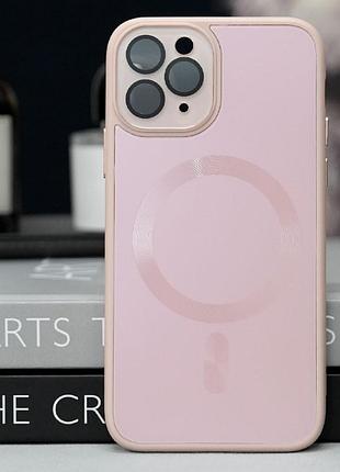 Чехол tpu+glass sapphire midnight with magsafe для apple iphone 13 pro (6.1 дюйма) розовый / pink sand 2