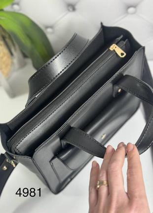 Жіноча стильна та якісна сумка з еко шкіри чорна7 фото