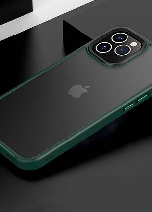Tpu+pc чохол metal buttons для apple iphone 12 pro max (6.7") зелений 2