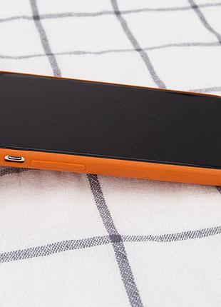 Кожаный чехол xshield для apple iphone 13 pro max (6.7 дюйма) оранжевый / apricot 4