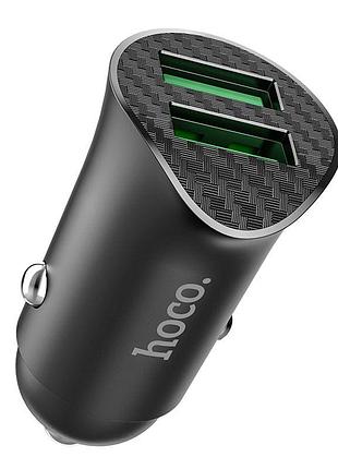 Автомобільна зарядка для телефону hoco z39 qc3.0 (2usb) (чорний)