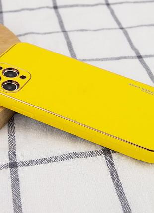 Кожаный чехол xshield для apple iphone 11 pro max (6.5") желтый / yellow 2