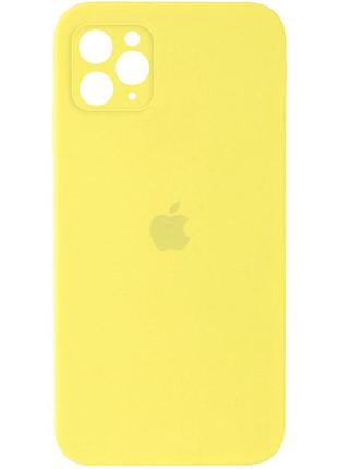 Чохол silicone case square full camera protective (aa) для apple iphone 11 pro max (6.5"), жовтий / yellow