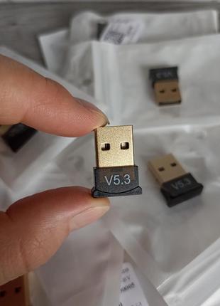 Bluetooth адаптер приемник 5.3 usb наружный mini dongle для пк и ноутбука блютуз
