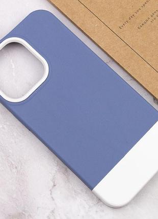 Чехол tpu+pc bichromatic для apple iphone 13 pro max (6.7 дюйма) blue / white 4