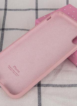 Чехол silicone case full protective (aa) для apple iphone x / xs (5.8") розовый / pink sand 3