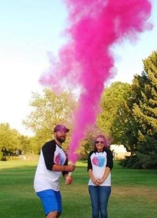 Белый баллон для gender party 2 кг, синяя краска, гендер пати, баллон для определения пола холи