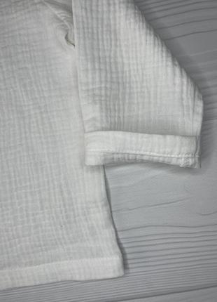 Рубашка детская муслиновая для мальчика из муслина белая smx-13 фото