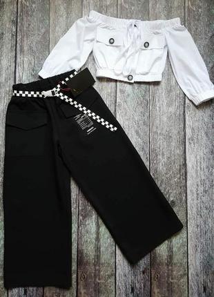 Чорні шкільні кюлоти для дівчинки