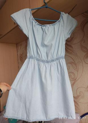 Джинсовое платье 12-14 лет1 фото