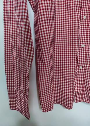 Рубашка мужская клетка красная белая h&m man, размер l