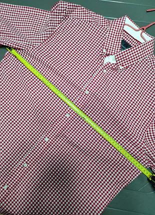 Рубашка мужская клетка красная белая h&m man, размер l