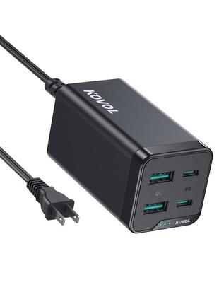 Б/зарядний пристрій usb c потужністю 65 вт, швидке настільне зарядне (не працює одне гніздо typ c)