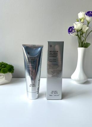 Безсульфатний очищувальний гель allies of skin molecular silk amino hydrating cleanser - 100 мл