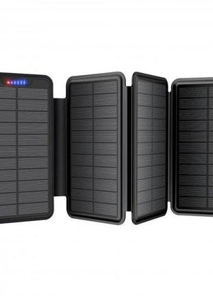 Сток! солнечный powerbank ibattery yd-820s с дополнительными панелями и фонарем 26800 mah black