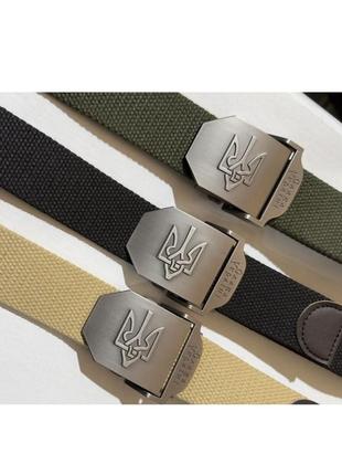 Ремень мужской 4 см тактический слава украиные черная ремень армейский ремень хаки текстиль