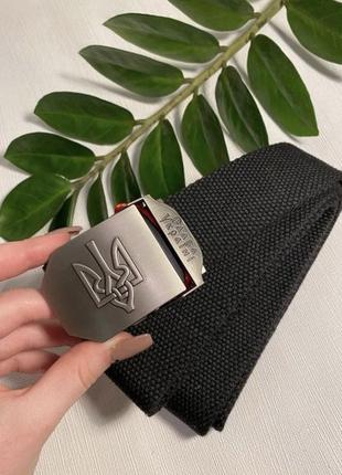 Ремень мужской 4 см тактический слава украиные черная ремень армейский ремень хаки текстиль