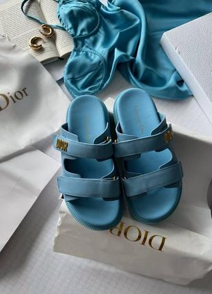 Шльопанці в стилі dior slippers “premium blue”