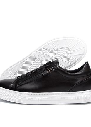 Мужские кожаные кеды ortega  aircross black