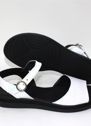 Стильні білі жіночі сандалі-босоніжки шкіряні,натуральна шкіра-жіноче взуття літнє/на літо2 фото