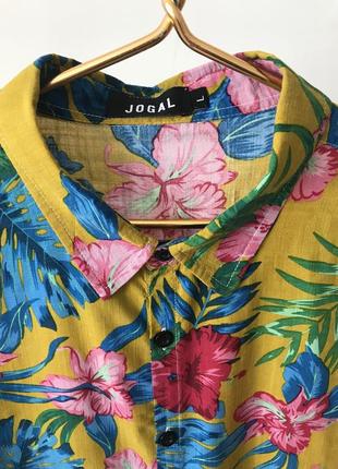 Гавайские рубашки jogal гричического цвета, размер l2 фото