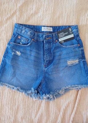 Шорты джинсовые с высокой талией primark 36/8