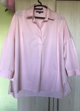 Розовая поплина рубашка french connection cos zara h&m massimo dutti