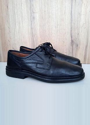 Повністю натуральні шкіряні чоловічі туфлі, чорні оксфорди, літо і демі, р. 44