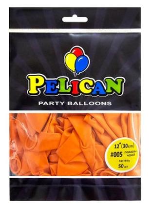 Шарики латексные 12" (30см) пастель оранжевый pelican 50шт (812005) knz