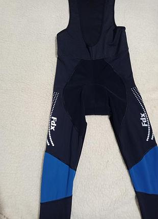 Х14. спортивные велоштаны на лямках fdx мужские лайкровые черные со светоотражателями