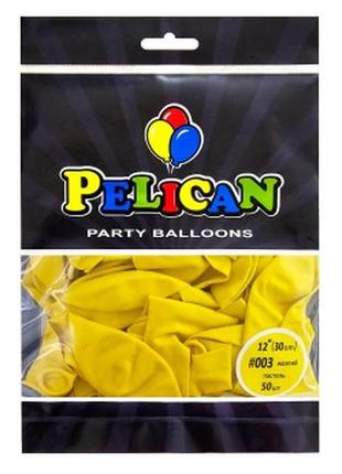 Шарики латексные 12" (30см) пастель желтый pelican 50шт (812003) knz