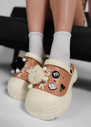 Женские кроксы sxk brown