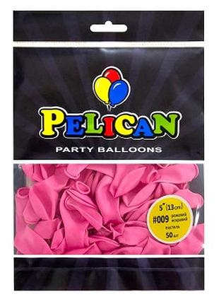 Шарики латексные 5" (13см) пастель розовый яркий pelican 50шт (805009) knz