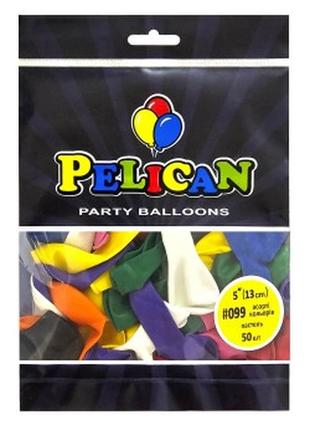 Шарики латексные 5" (13см) пастель ассорти цветов pelican 50шт (805099) knz